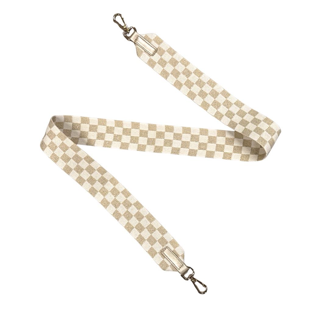 Checkered Purse Strap, Gold