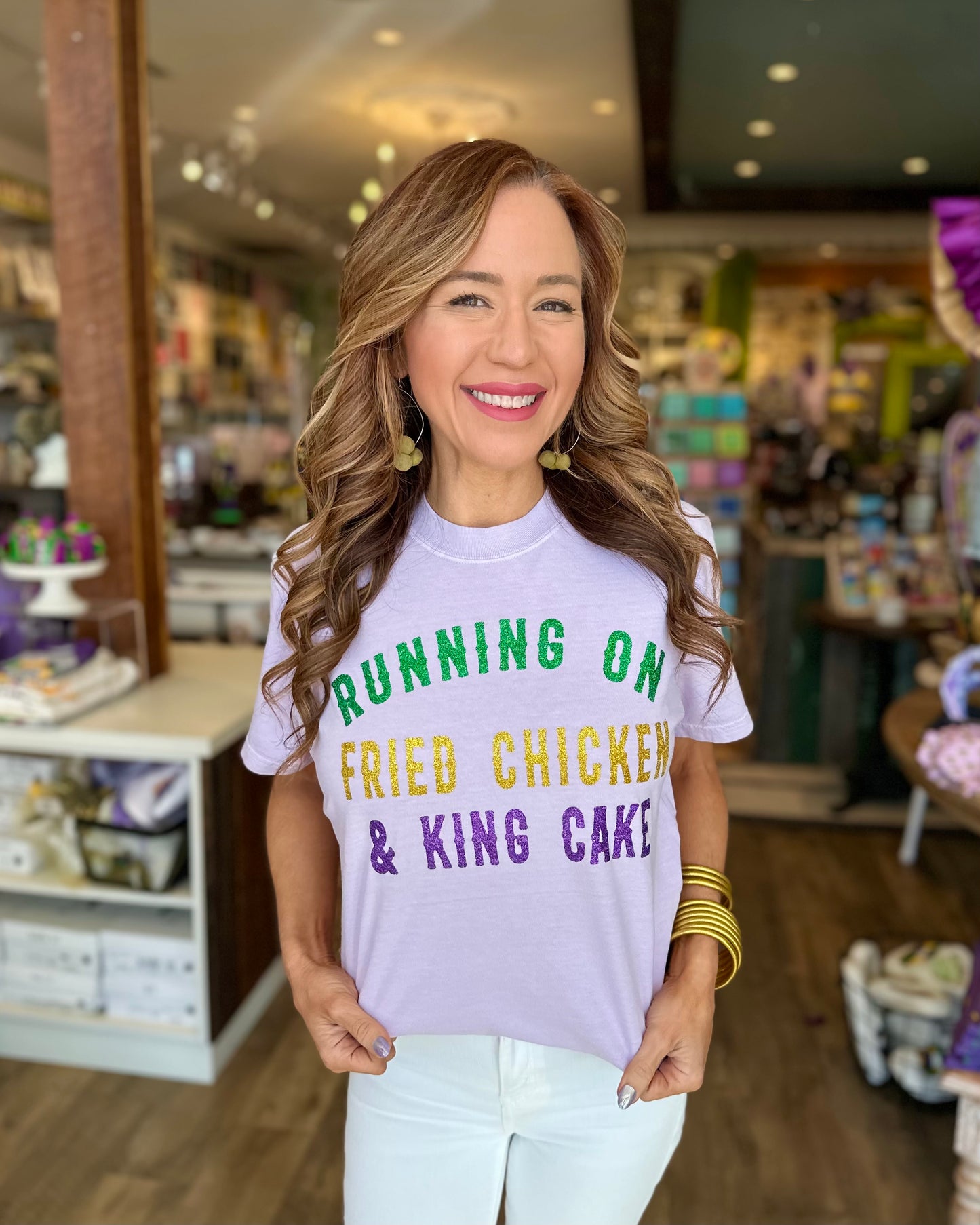 Running on Fried Chicken & King Cake Tee