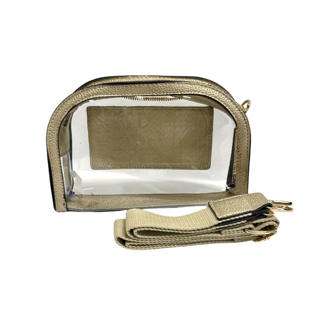U Shape Clear Bag, Gold