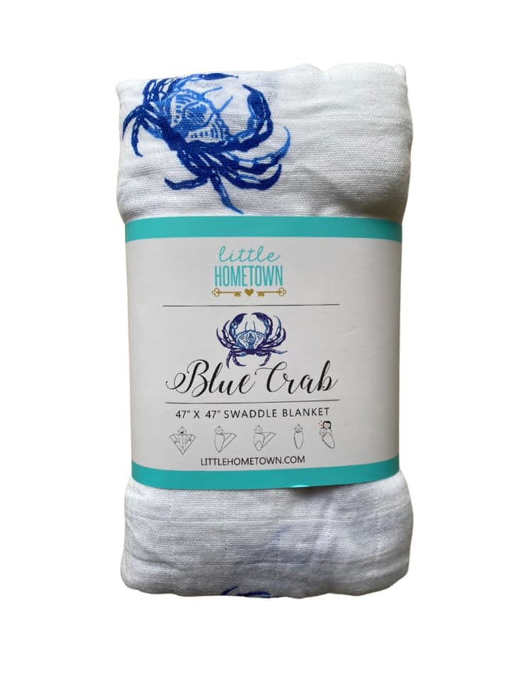 Blue Crab Swaddle Blanket