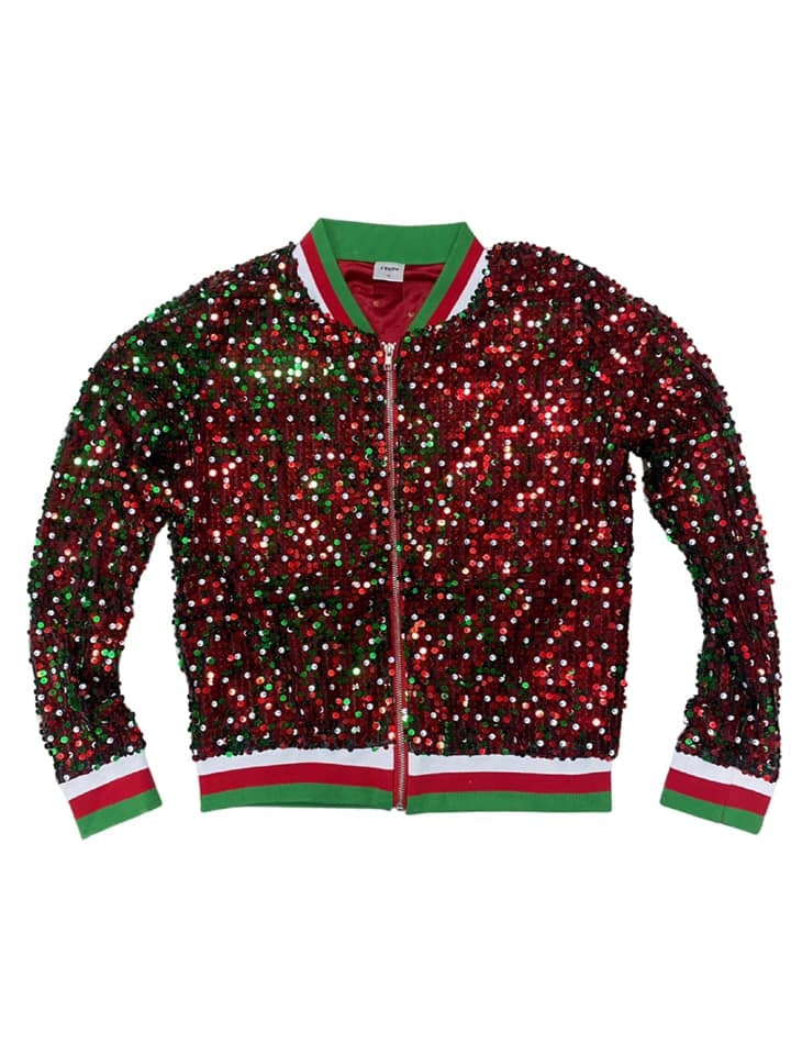Red & Green Sequin Jacket Fleurty Girl Red & Green Sequin Jacket Fleurty Girl
