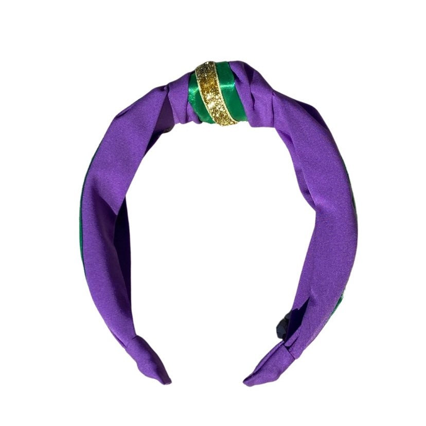 Mardi Gras Knotted Ribbon Headband