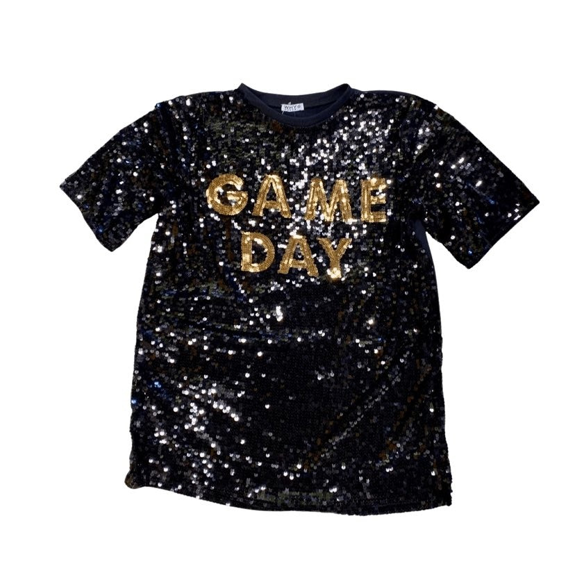 Black Sequin Game Day Tunic Dress Fleurty Girl Black Sequin Game Day Tunic Dress Fleurty Girl
