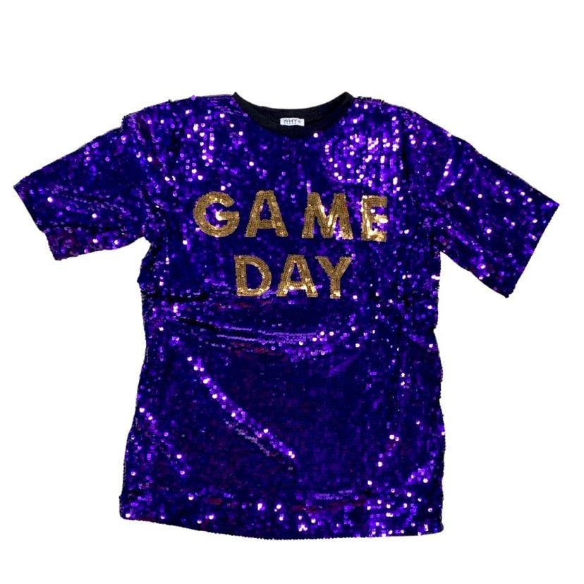 Purple Sequin Game Day Tunic Dress Fleurty Girl Purple Sequin Game Day Tunic Dress Fleurty Girl