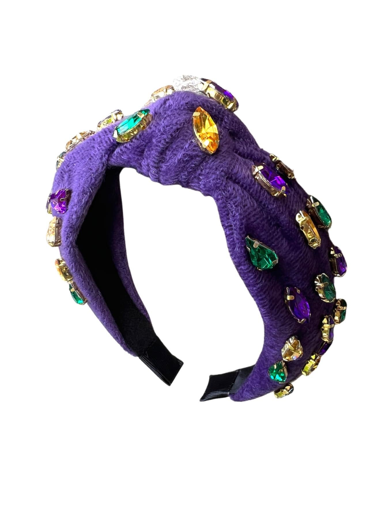 Mardi Gras Bedazzled Headband, Dark Purple