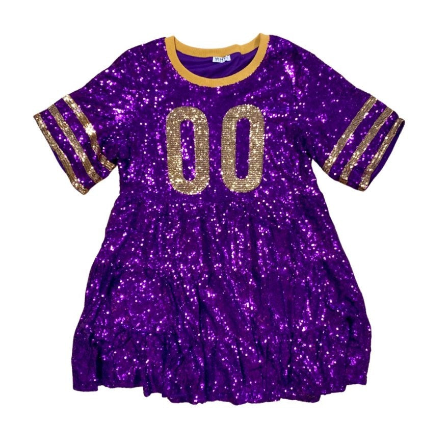 Jersey Babydoll Dress, Purple Fleurty Girl Jersey Babydoll Dress, Purple Fleurty Girl
