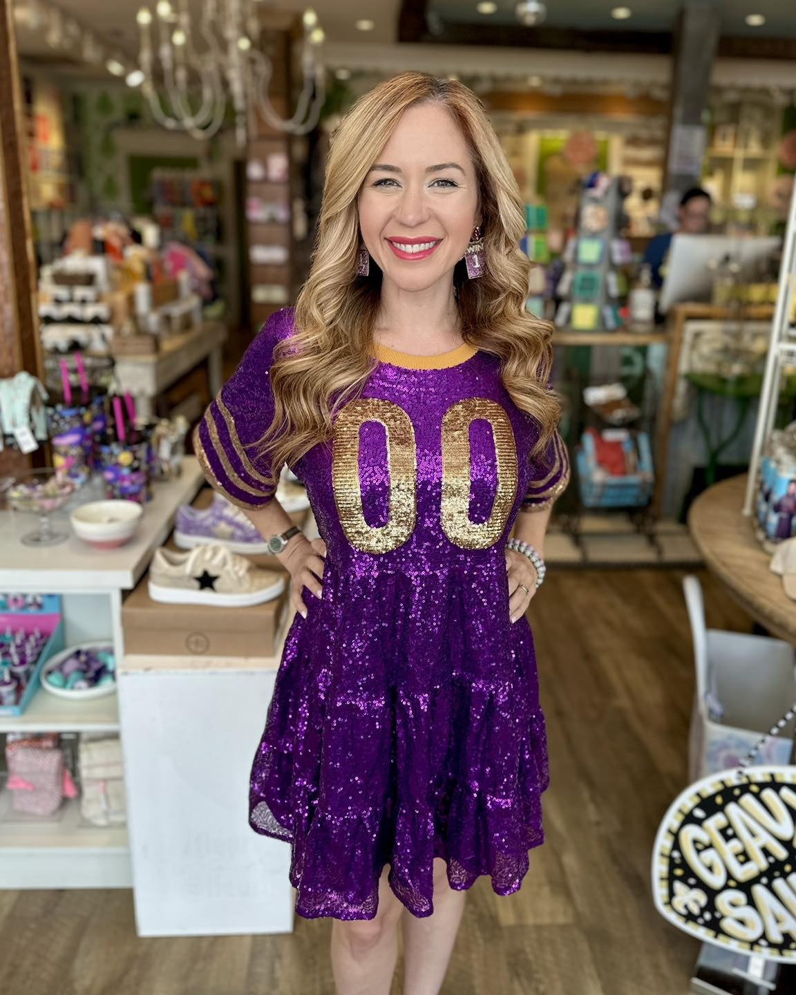 Jersey Babydoll Dress, Purple