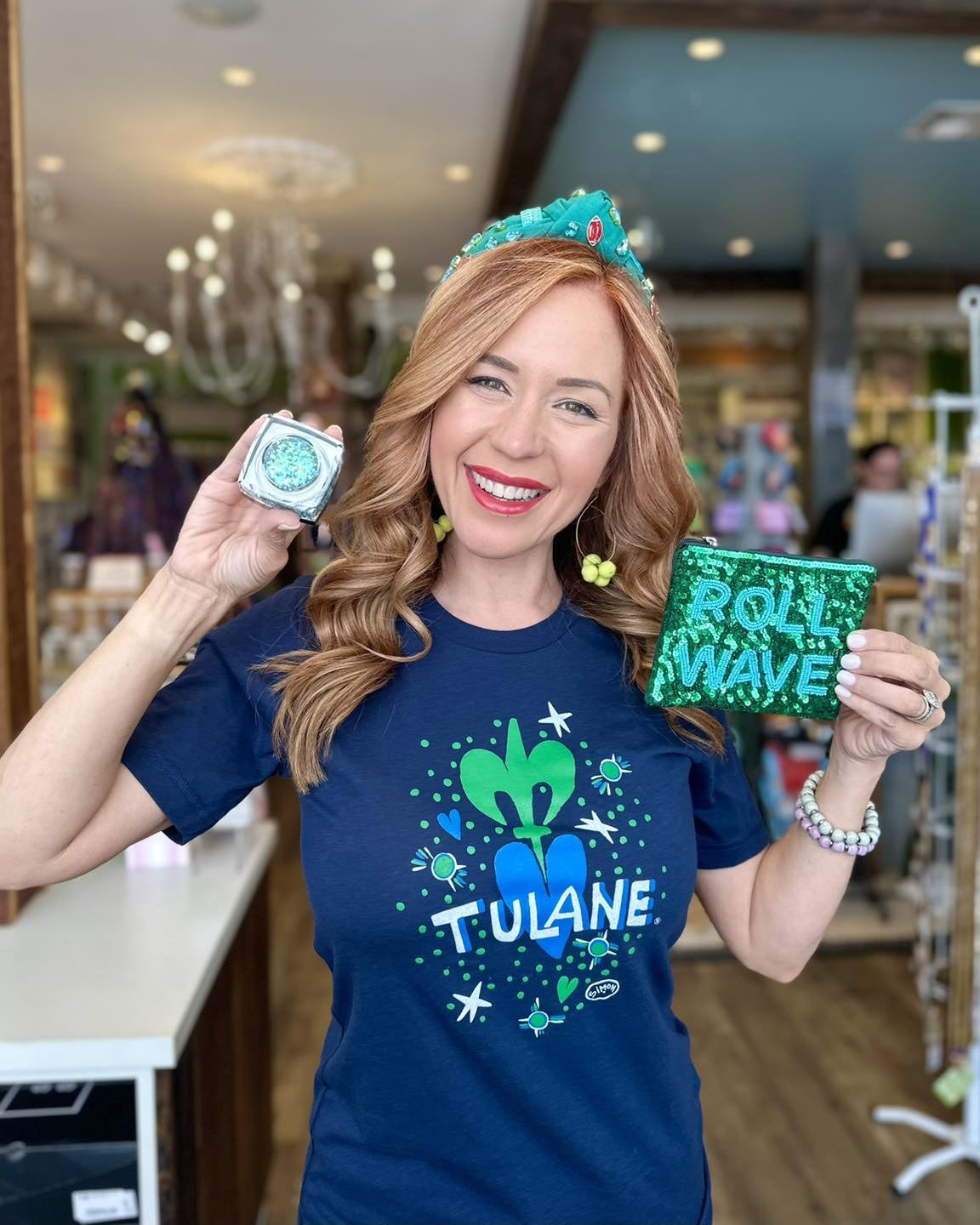 Roll Wave Sequin Pouch