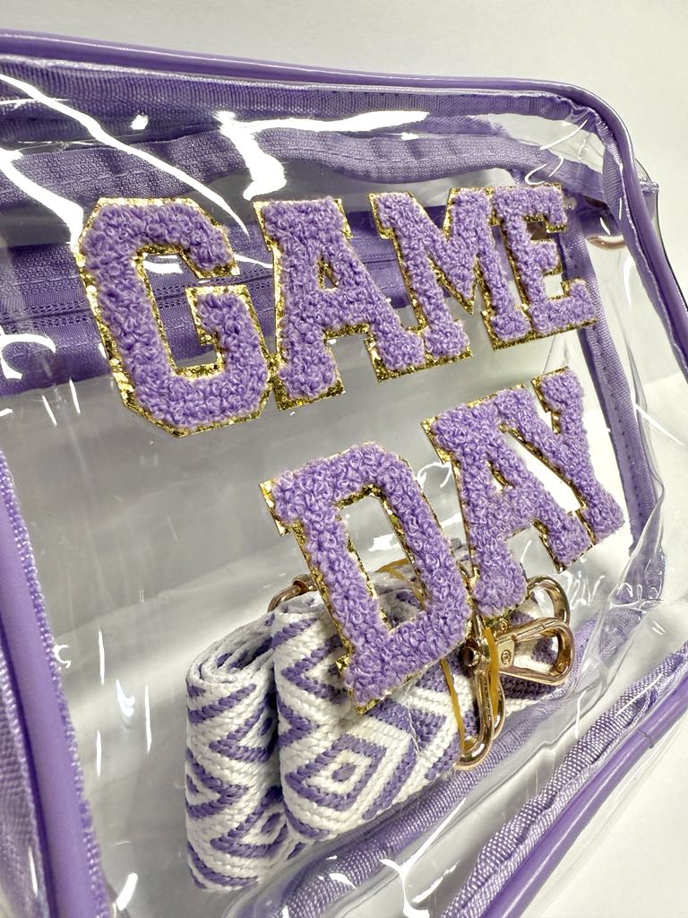 Game Day Patch Clear Bag, Purple