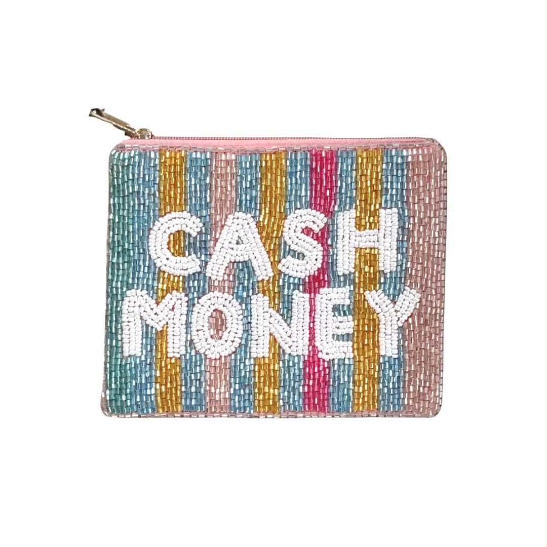 Cash Money Beaded Pouch