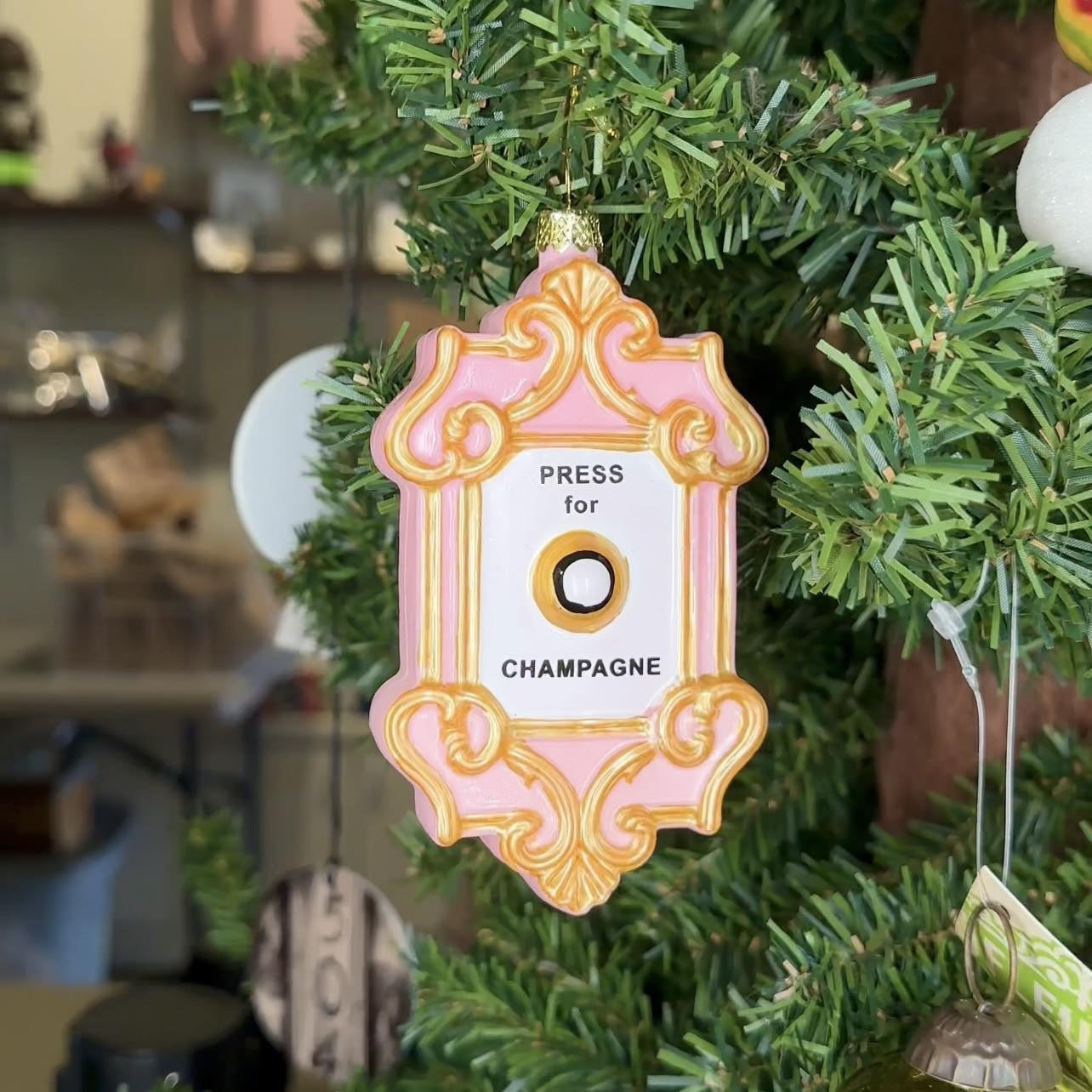 Champagne Button Ornament