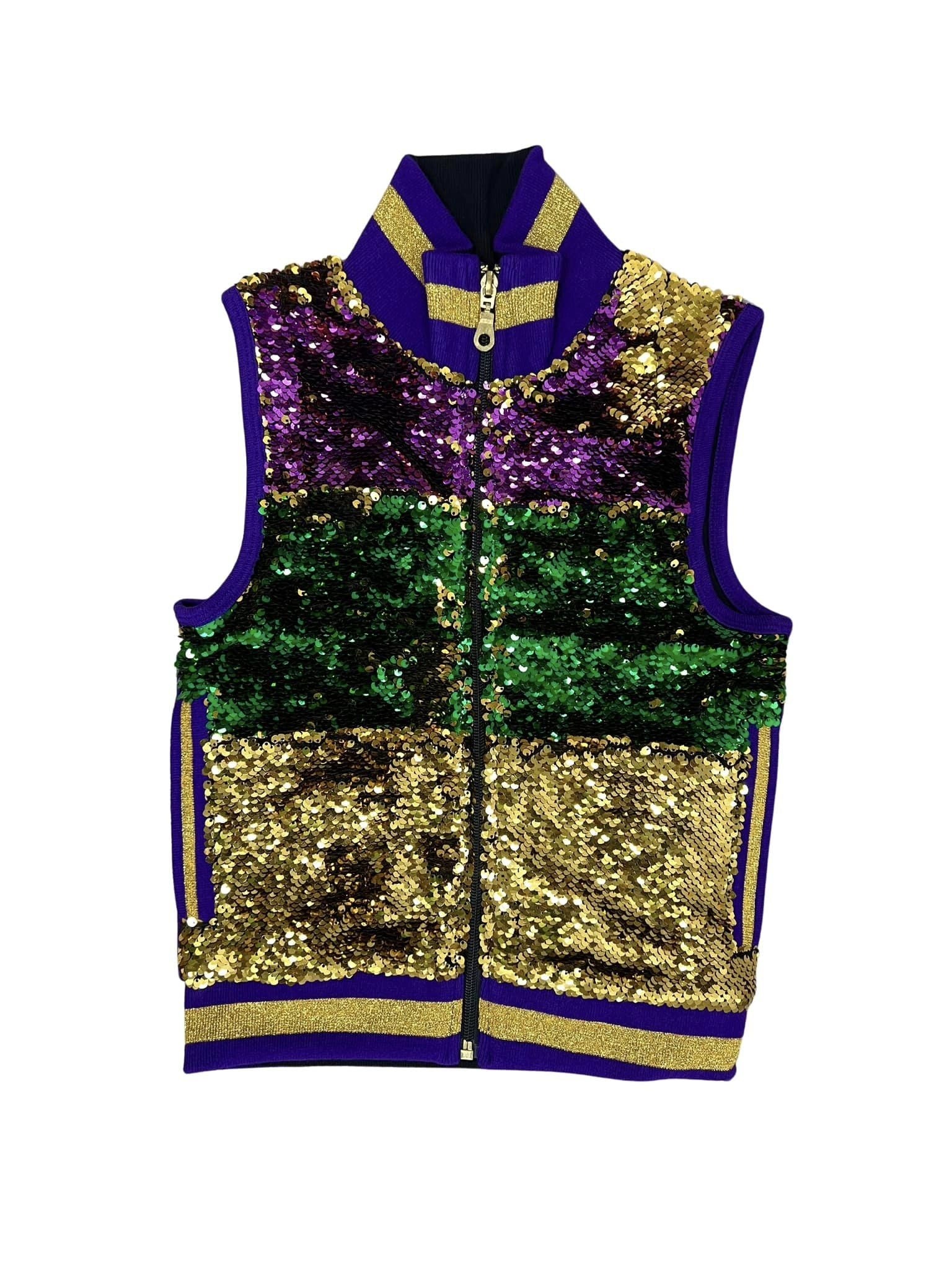 Mardi Gras Stripe Sequin Vest, Kids – Fleurty Girl
