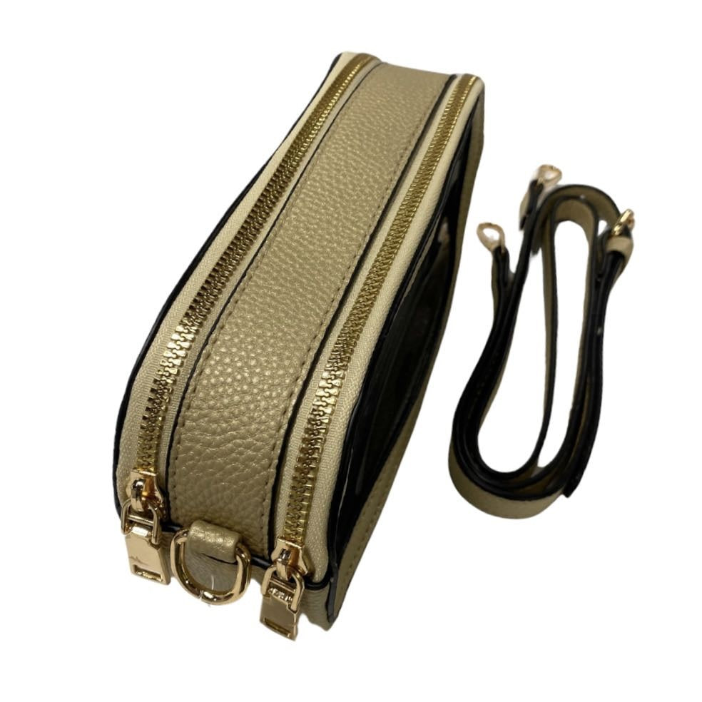 Clear Rectangular Bag, Gold