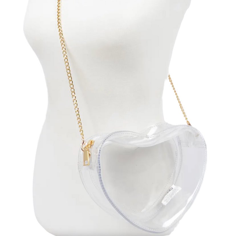 Heart Shaped Clear Bag with Pocket
