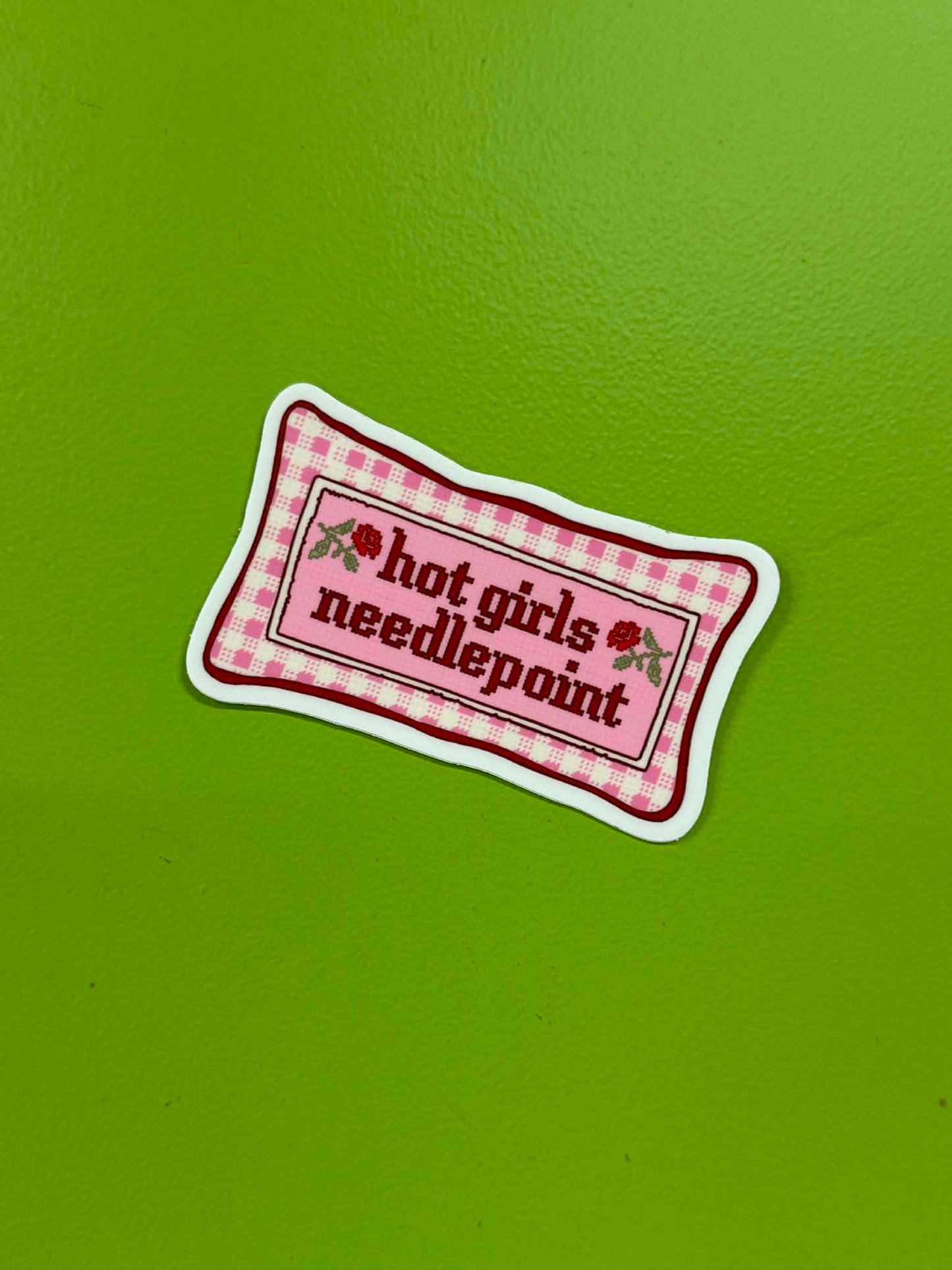 Hot Girls Needlepoint Sticker