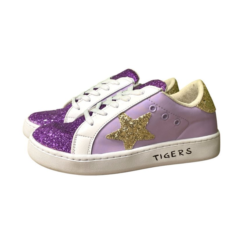Purple & Gold Tigers Shoes Fleurty Girl Purple & Gold Tigers Shoes Fleurty Girl