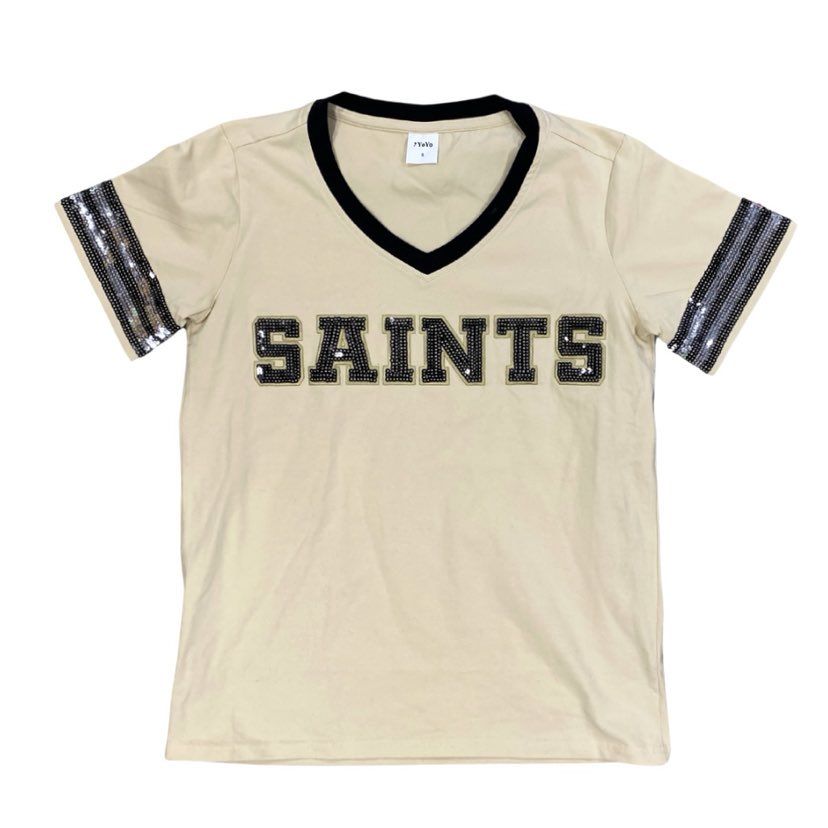 Saints Sequin Jersey, Gold – Fleurty Girl1