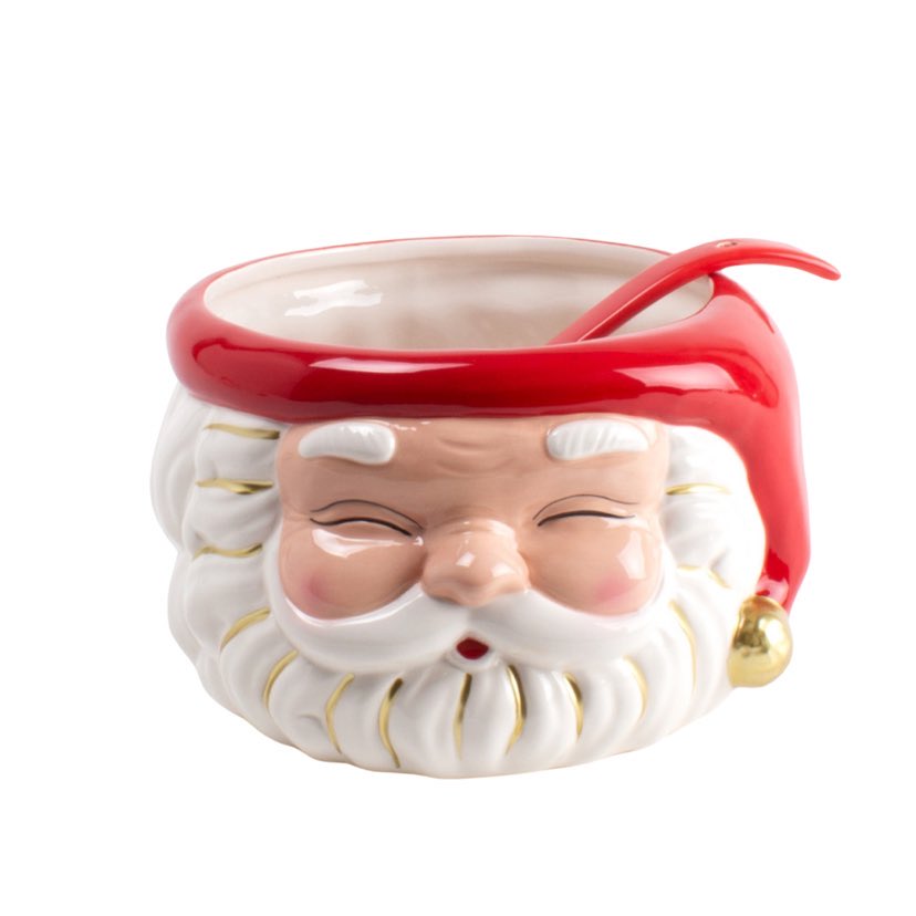 Red Santa Punch Bowl with Ladle