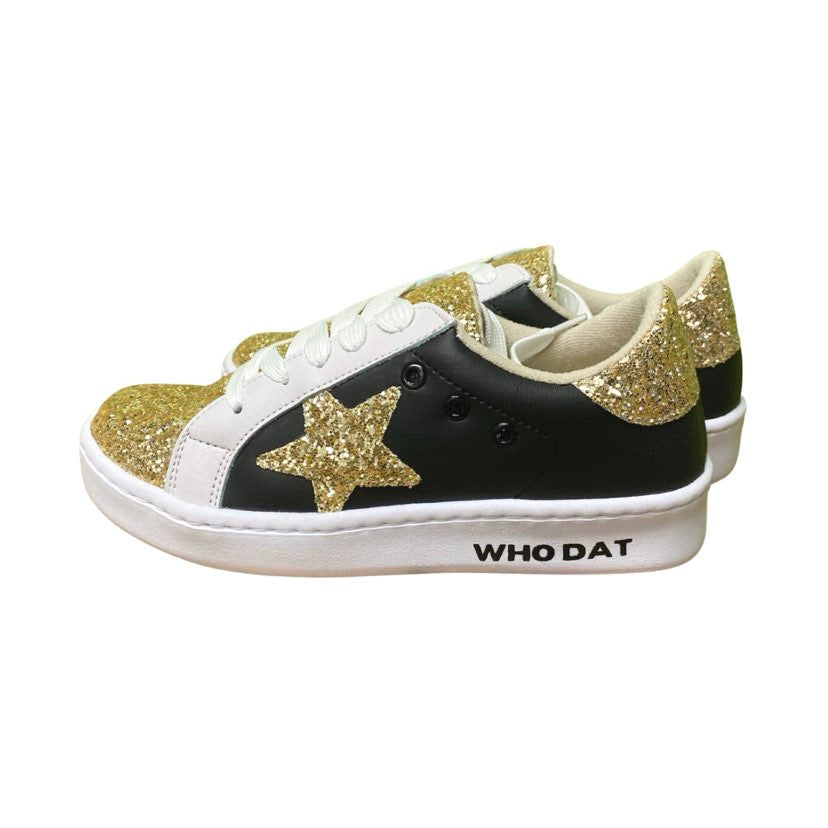 Black & Gold Who Dat Shoes Fleurty Girl Black & Gold Who Dat Shoes Fleurty Girl