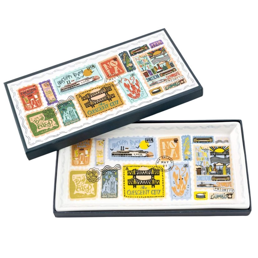 New Orleans Stamps Trinket Tray