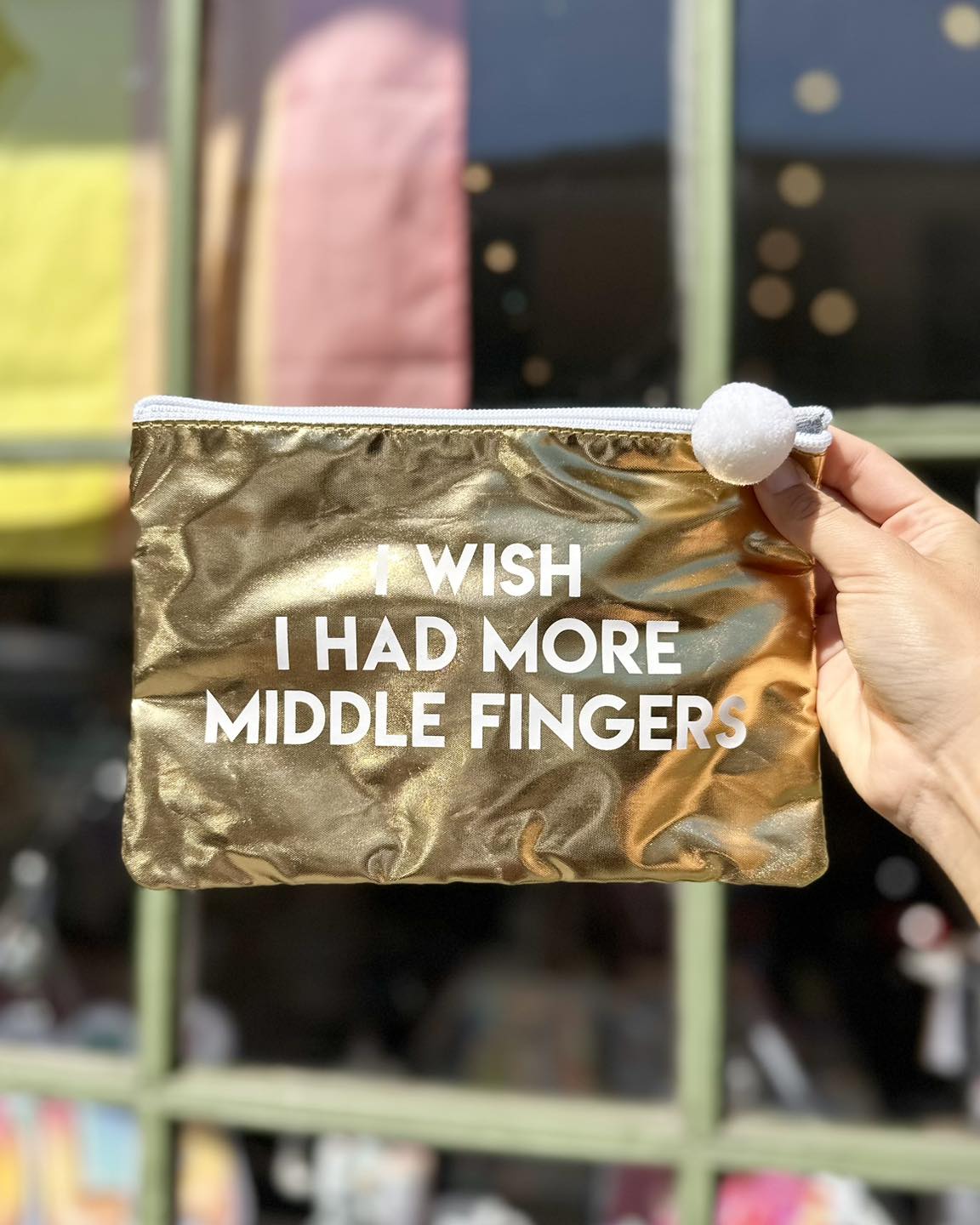 More Middle Fingers Gold Pouch