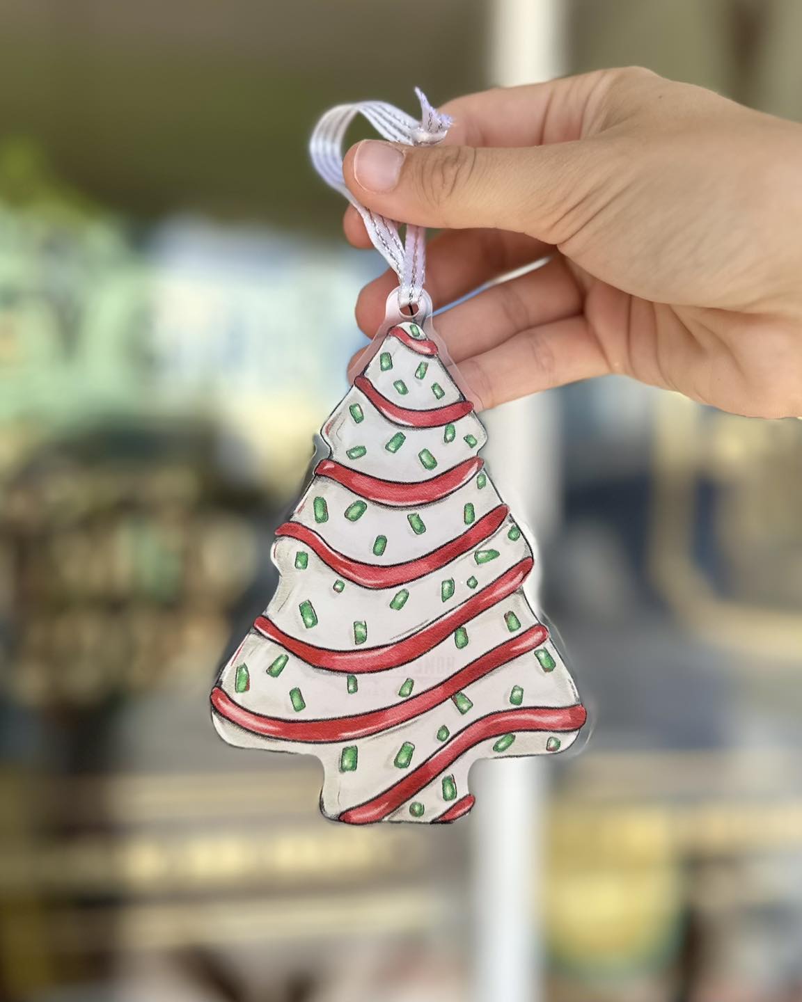 Christmas Cake Ornament, Acrylic