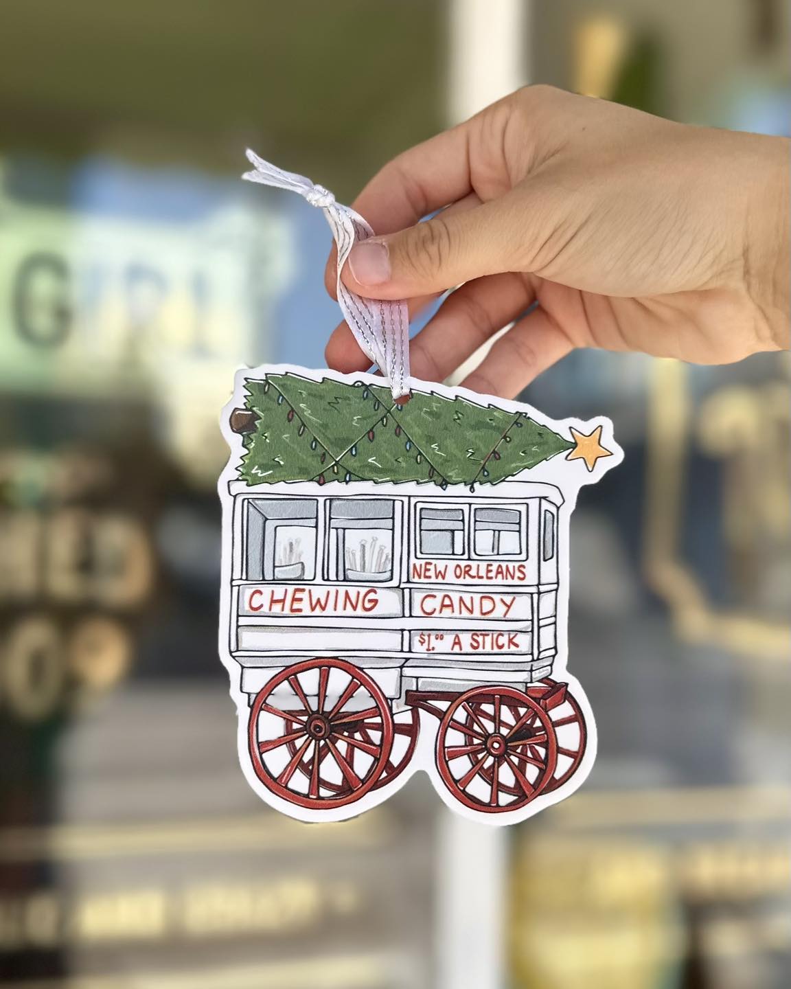 Christmas Candy Cart Ornament