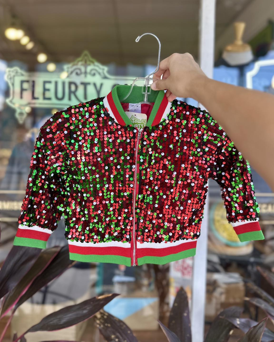 Red & Green Sequin Jacket, Kids