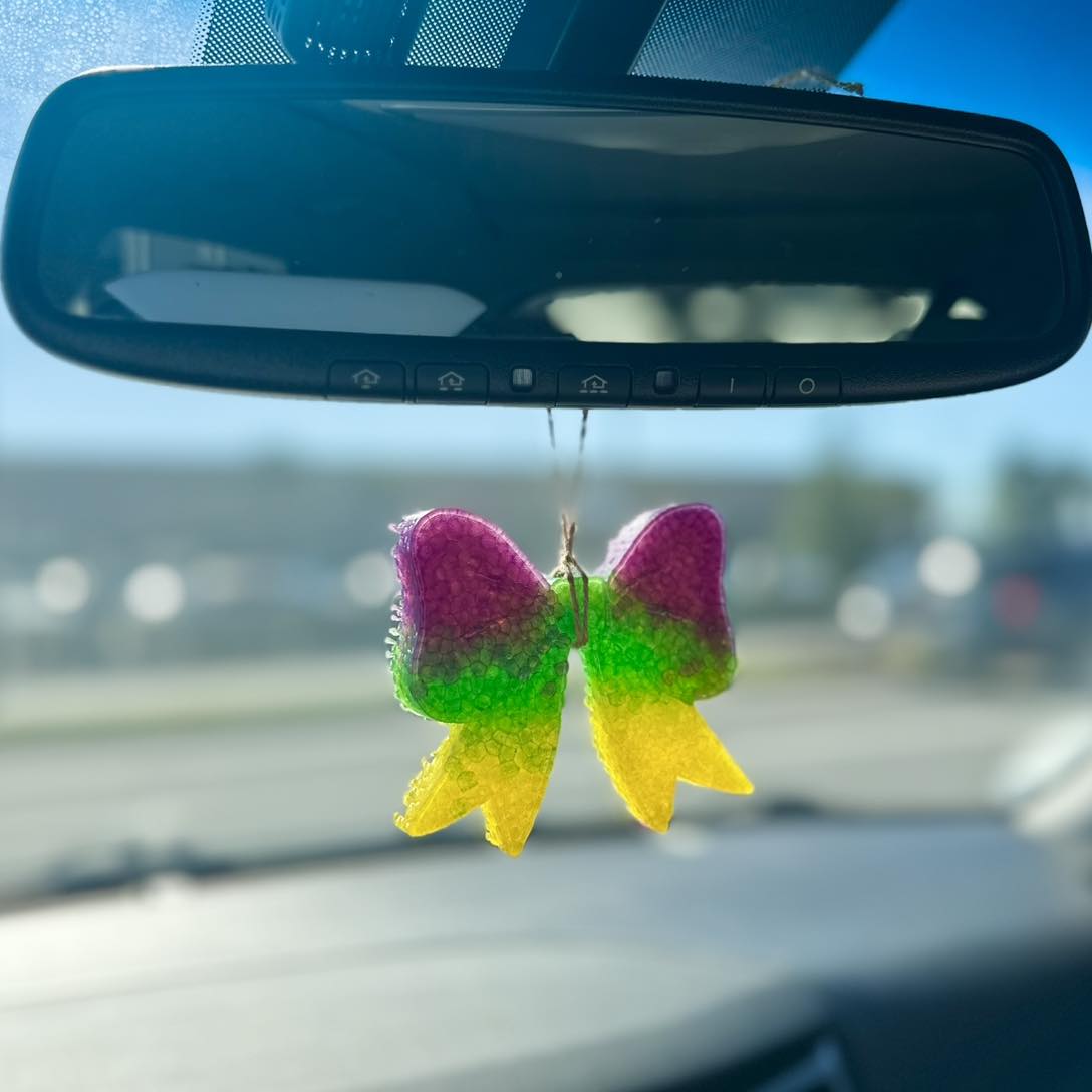Mardi Gras Bow Car Freshie