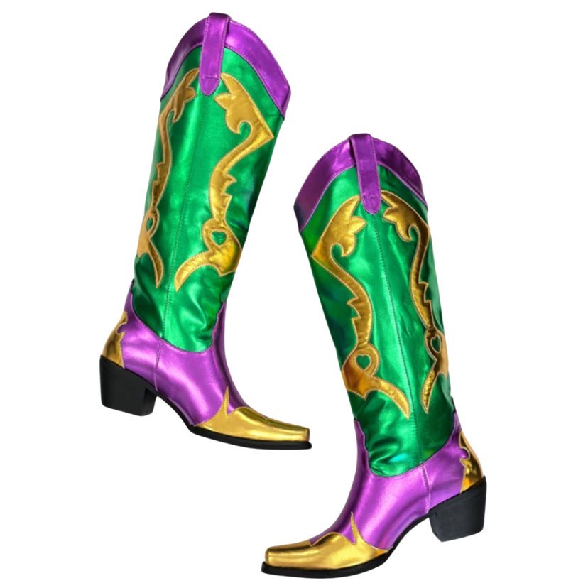 Mardi Gras Metallic Cowboy Boots – Fleurty Girl