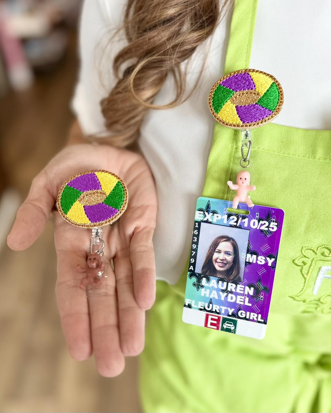 King Cake Baby Badge Holder