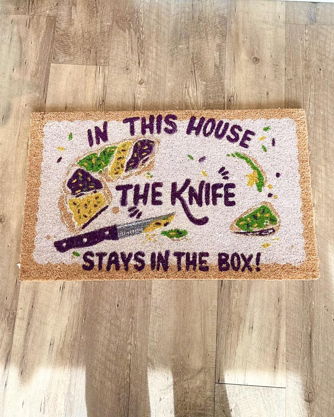 Knife in the Box Door Mat