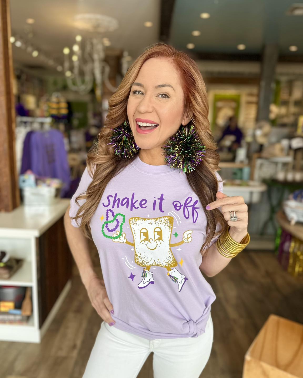 Mardi Gras Shake it Off Beignet Tee