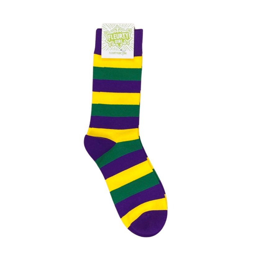Mardi Gras Classic Stripe Crew Socks