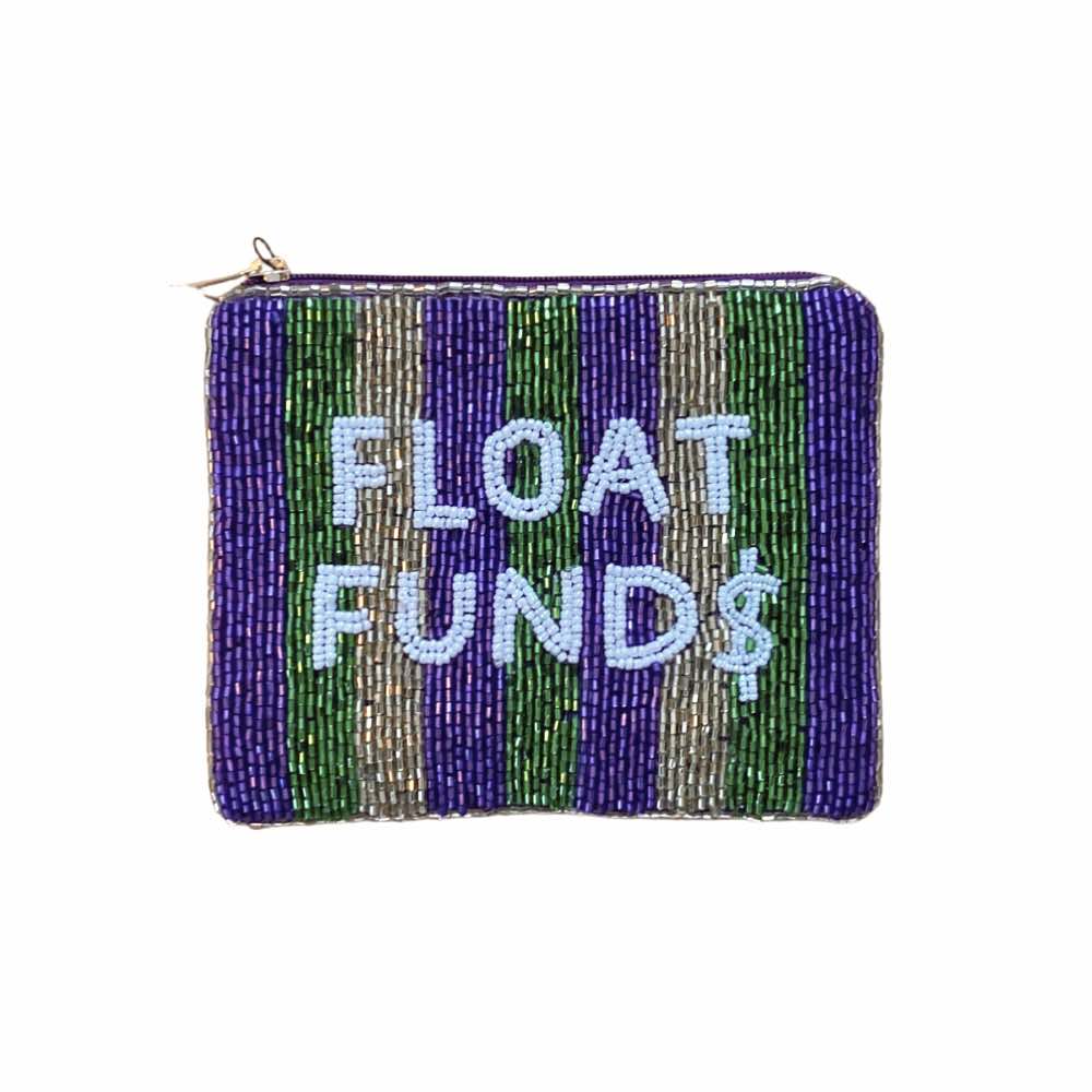 Mardi Gras Float Fund$ Beaded Pouch