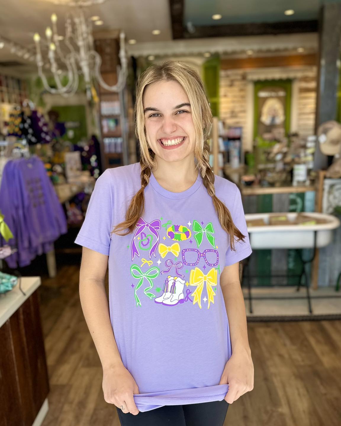 Mardi Gras Coquette Bow Tee