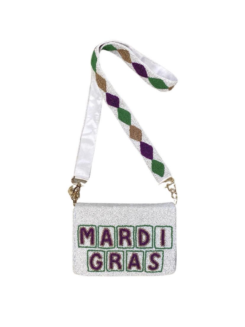Mardi Gras Tile Beaded Clutch