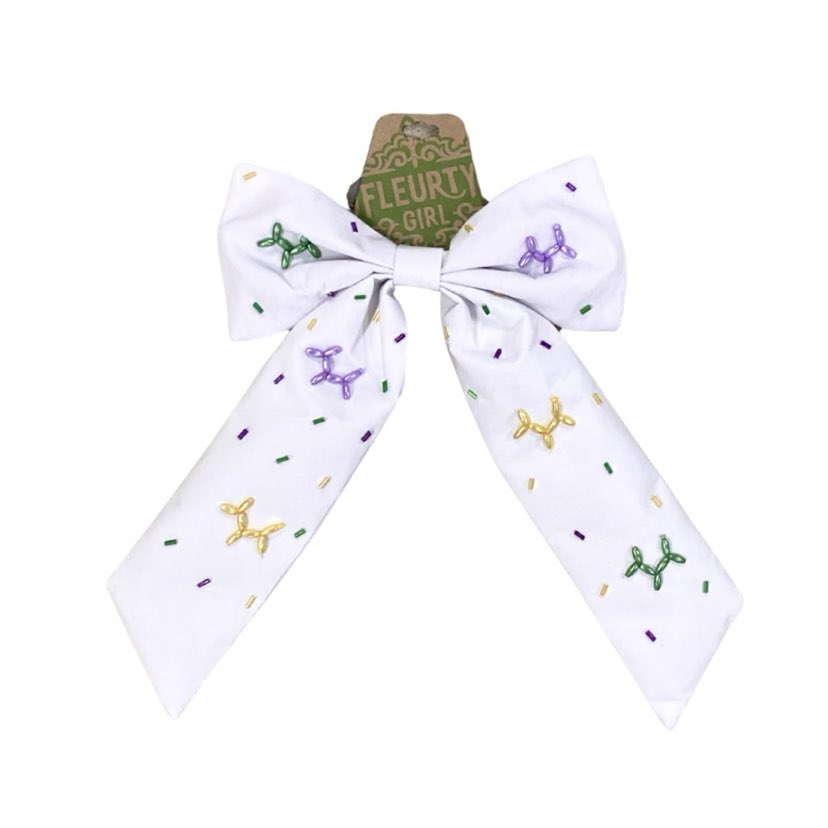 Mardi Gras Dog Bedazzled Bow