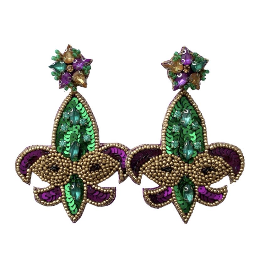 fleurty girl mardi gras earrings