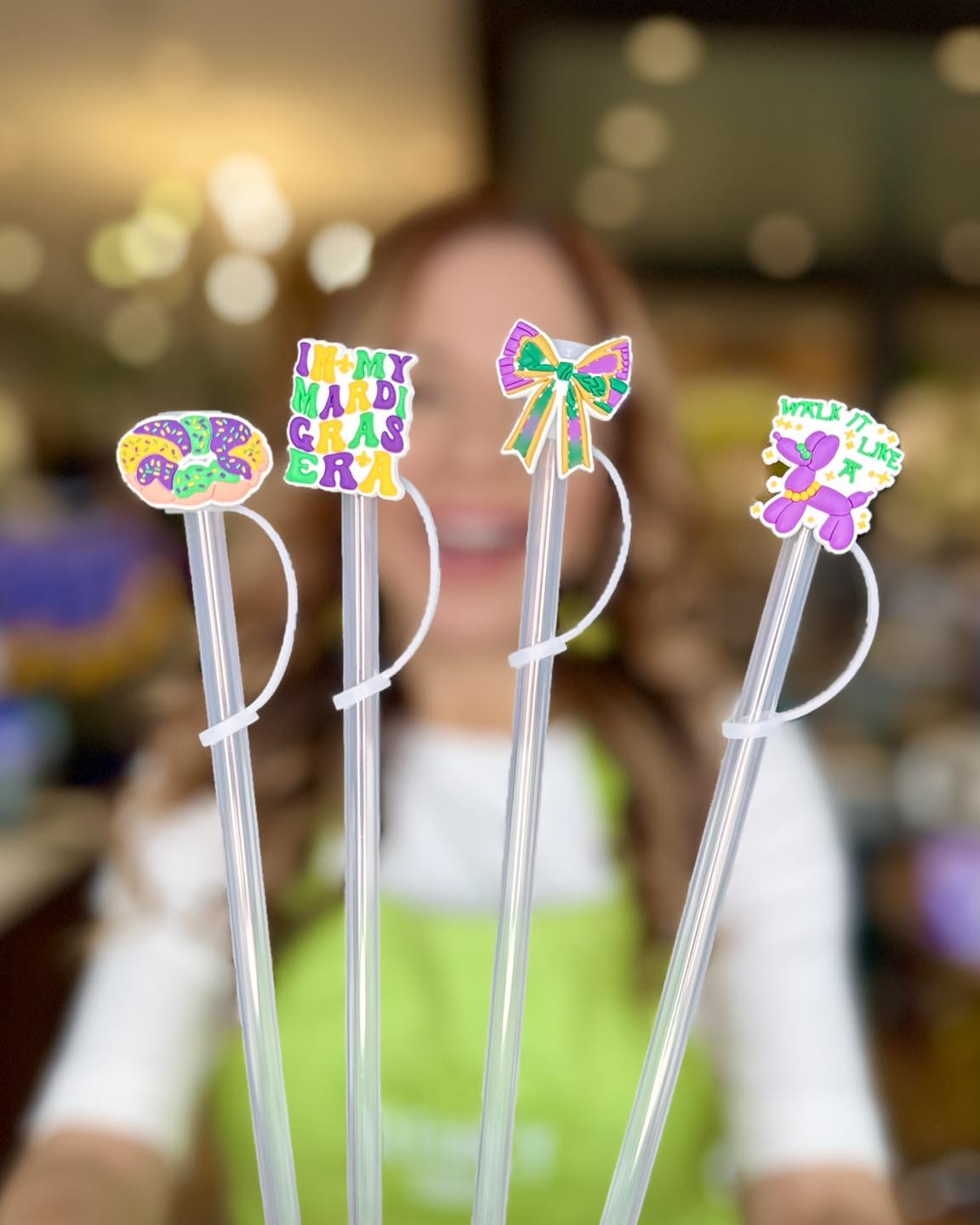 Mardi Gras Straw Topper