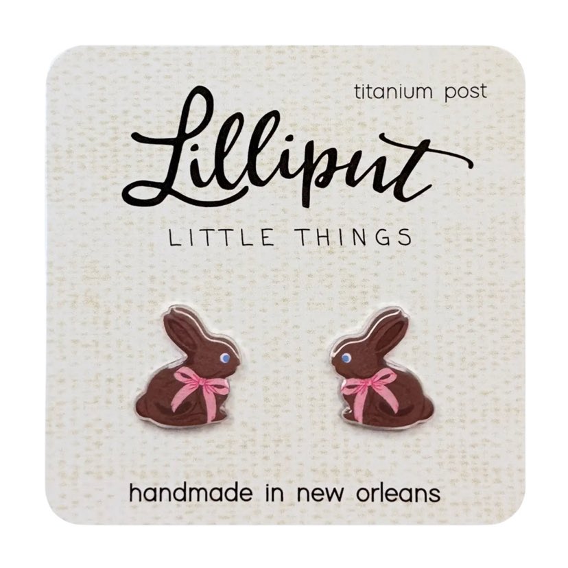 Chocolate Easter Bunny Stud Earrings