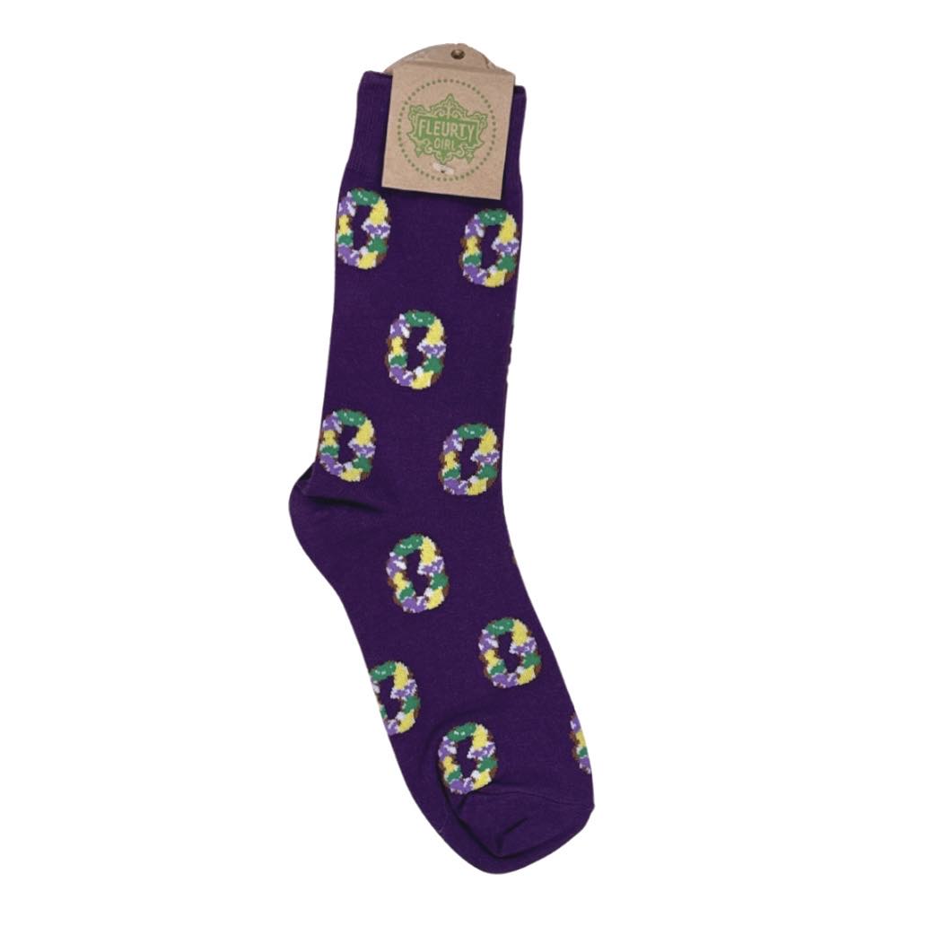 King Cake Socks, Purple