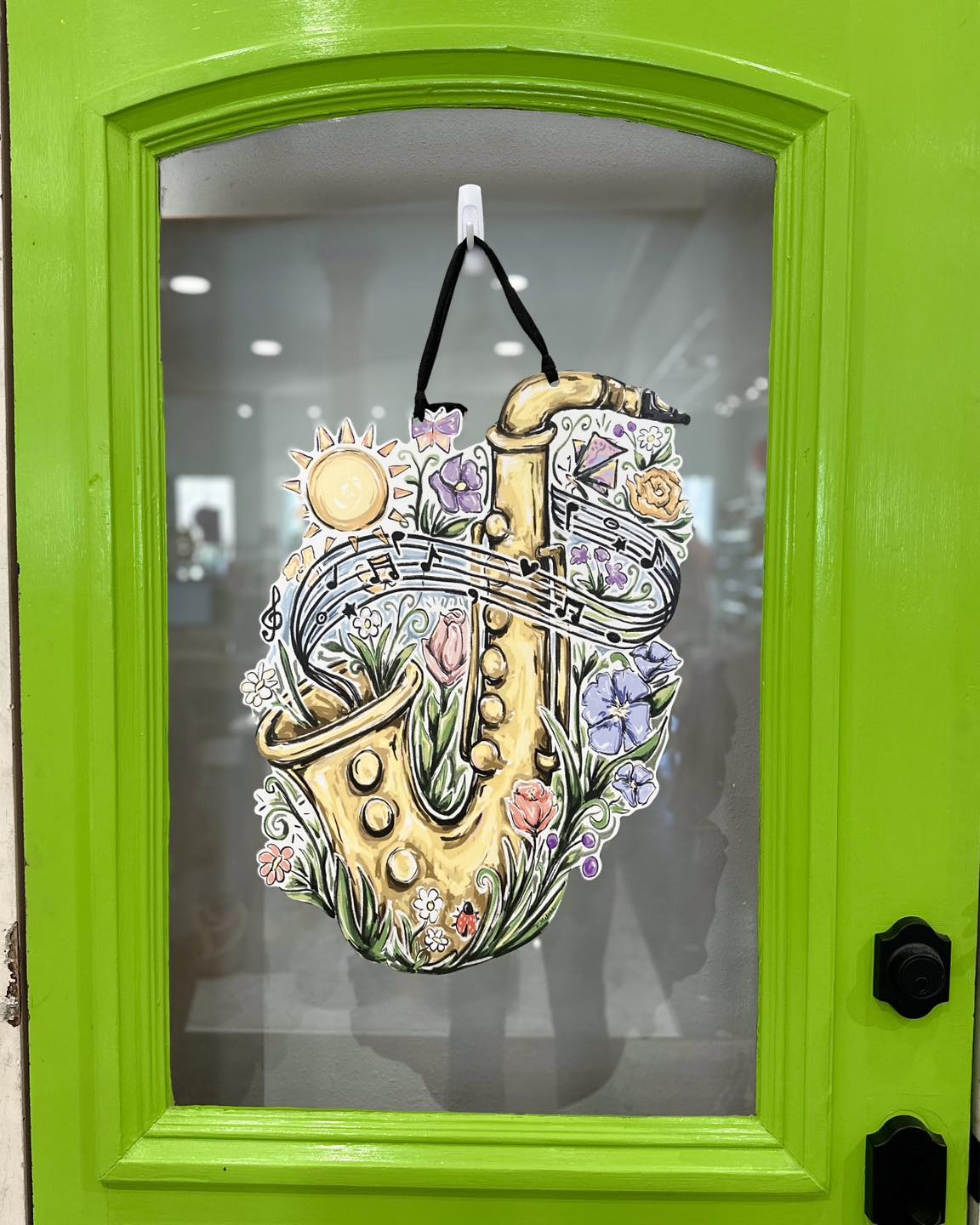 Spring Saxophone Door Hanger
