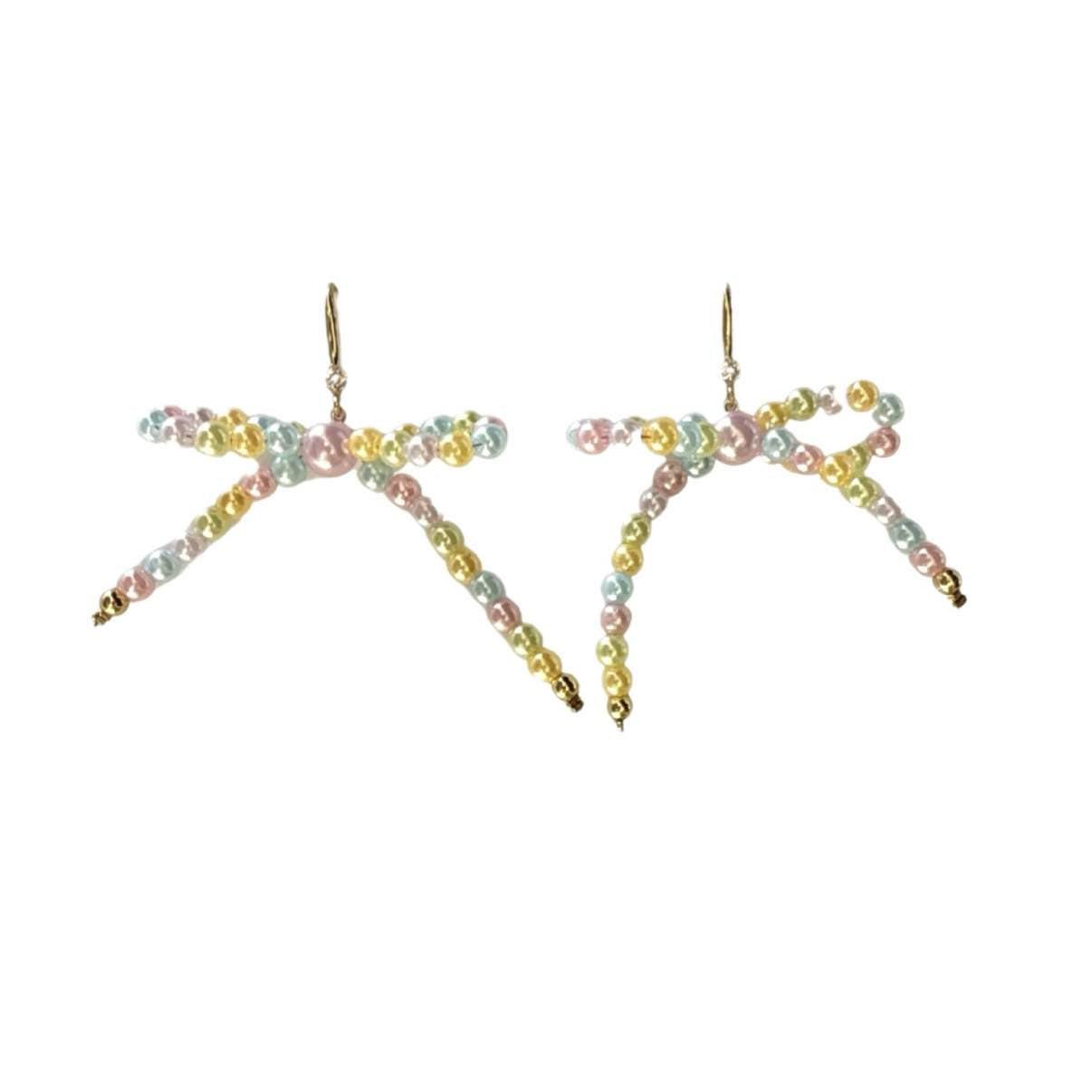 Easter Bead Bow Earrings