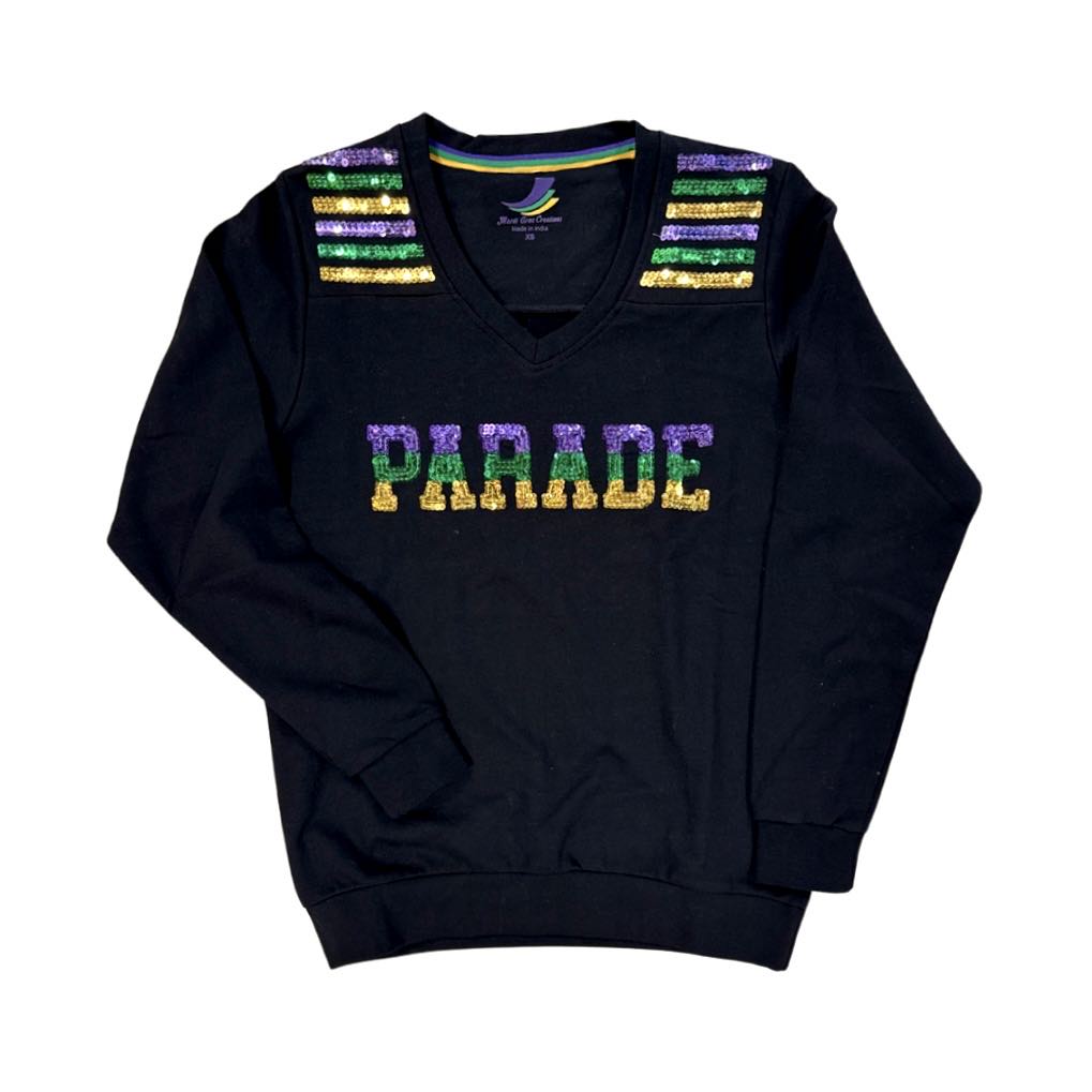 PARADE Sequin Terry Pullover, Black