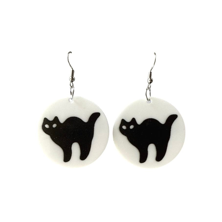 Sugar Cookie Earrings, Black Cat