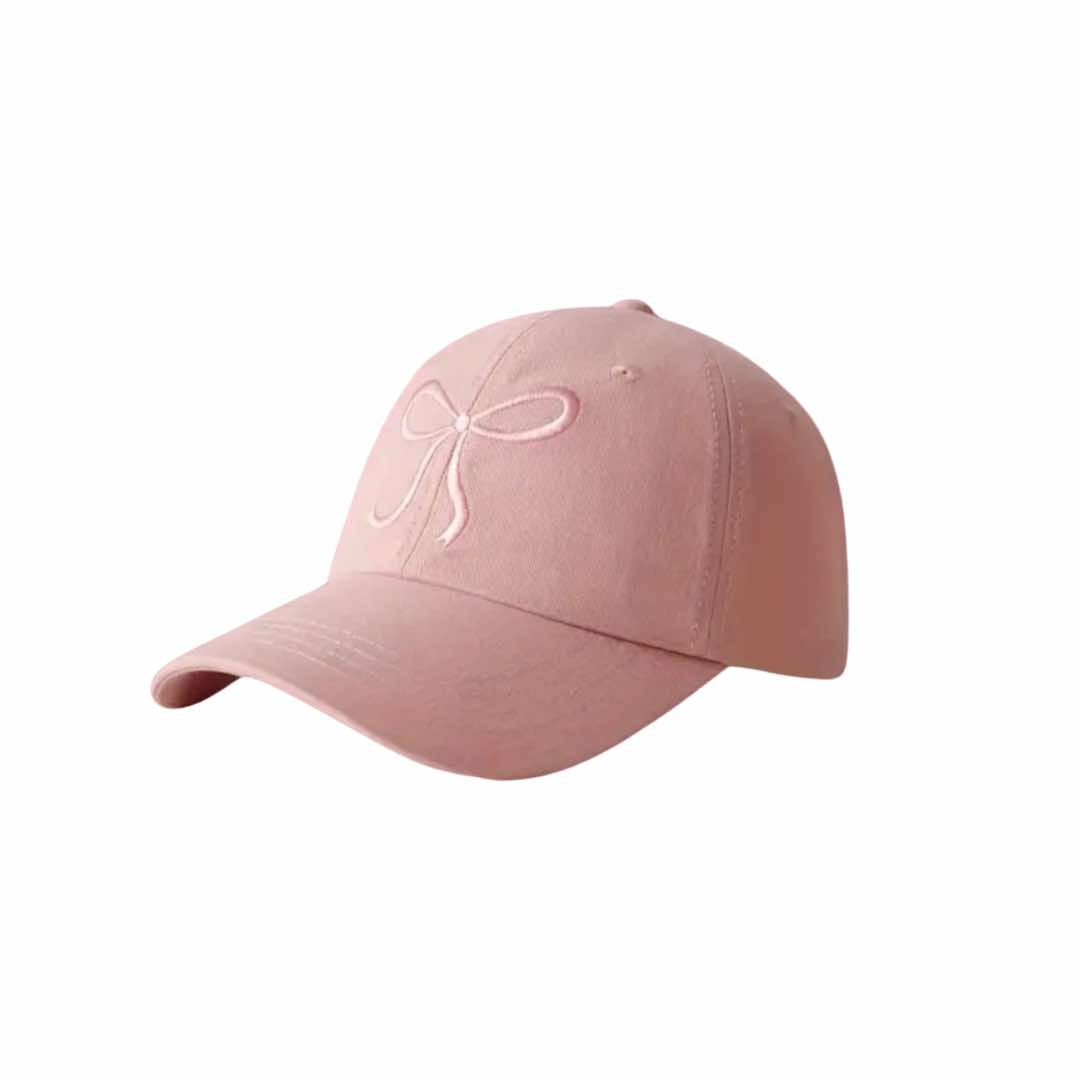 Pink Ribbon Bow Baseball Hat