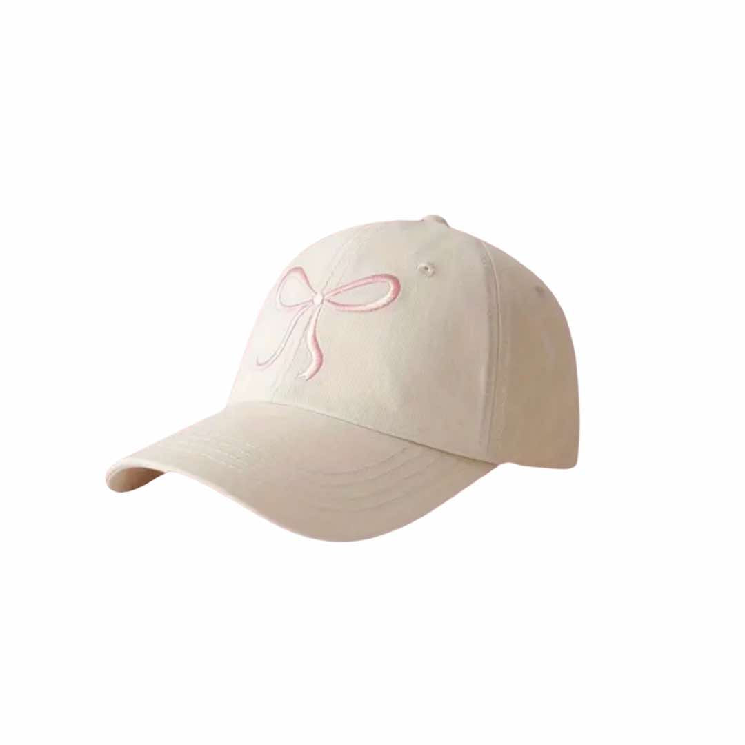 Pink Ribbon Bow Baseball Hat