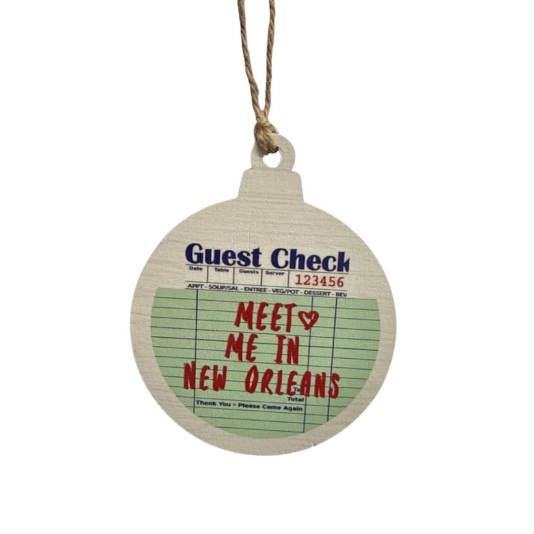 Meet Me in New Orleans Guest Check Ornament