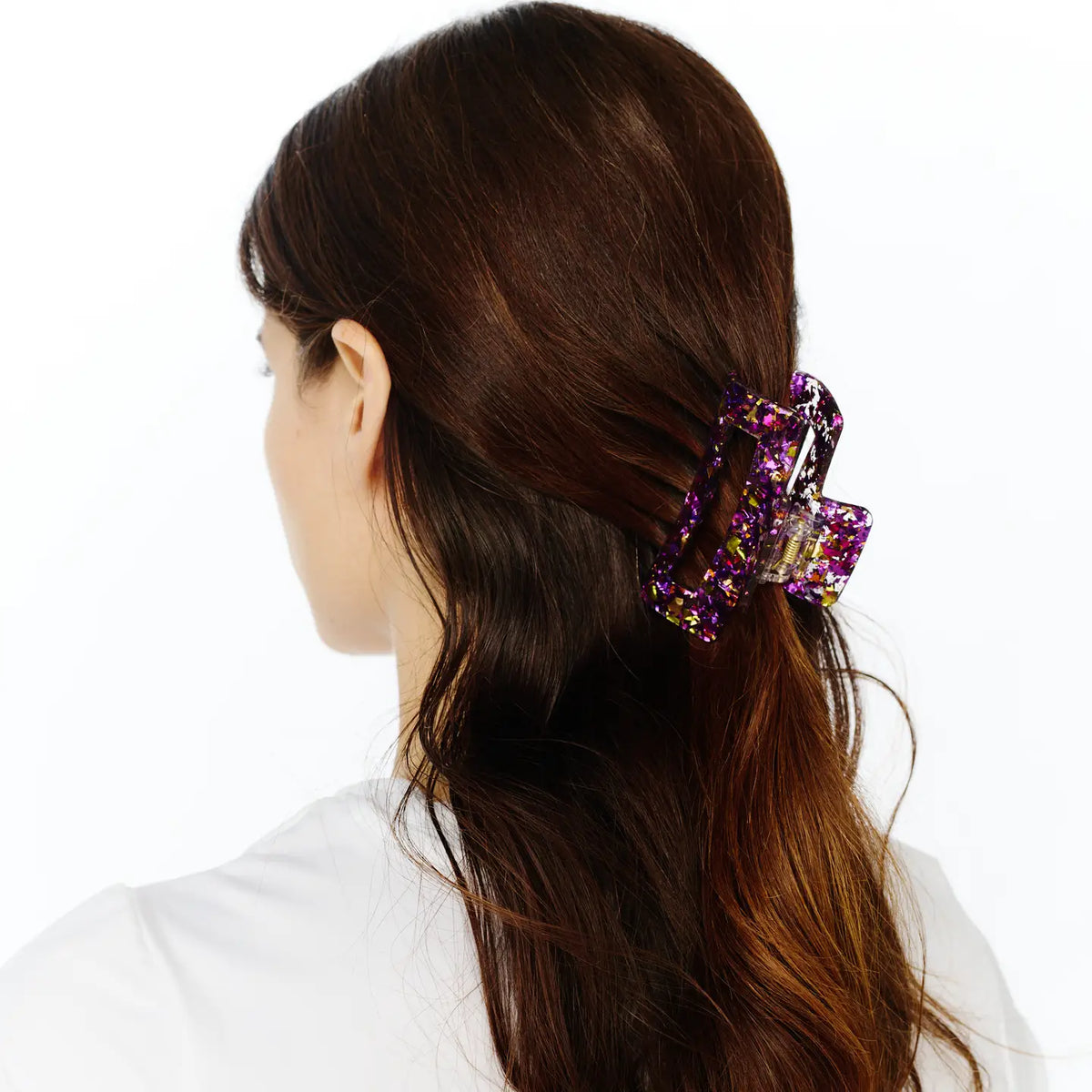 Purple & Gold Glitter Claw Clip